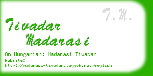 tivadar madarasi business card